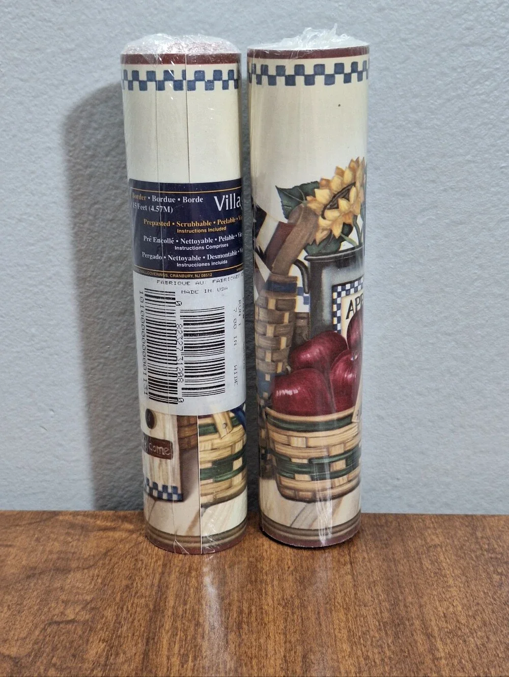 NWT Americana Village Wallpaper Border Patriotic Country 2 Rolls 15ftx7in USA